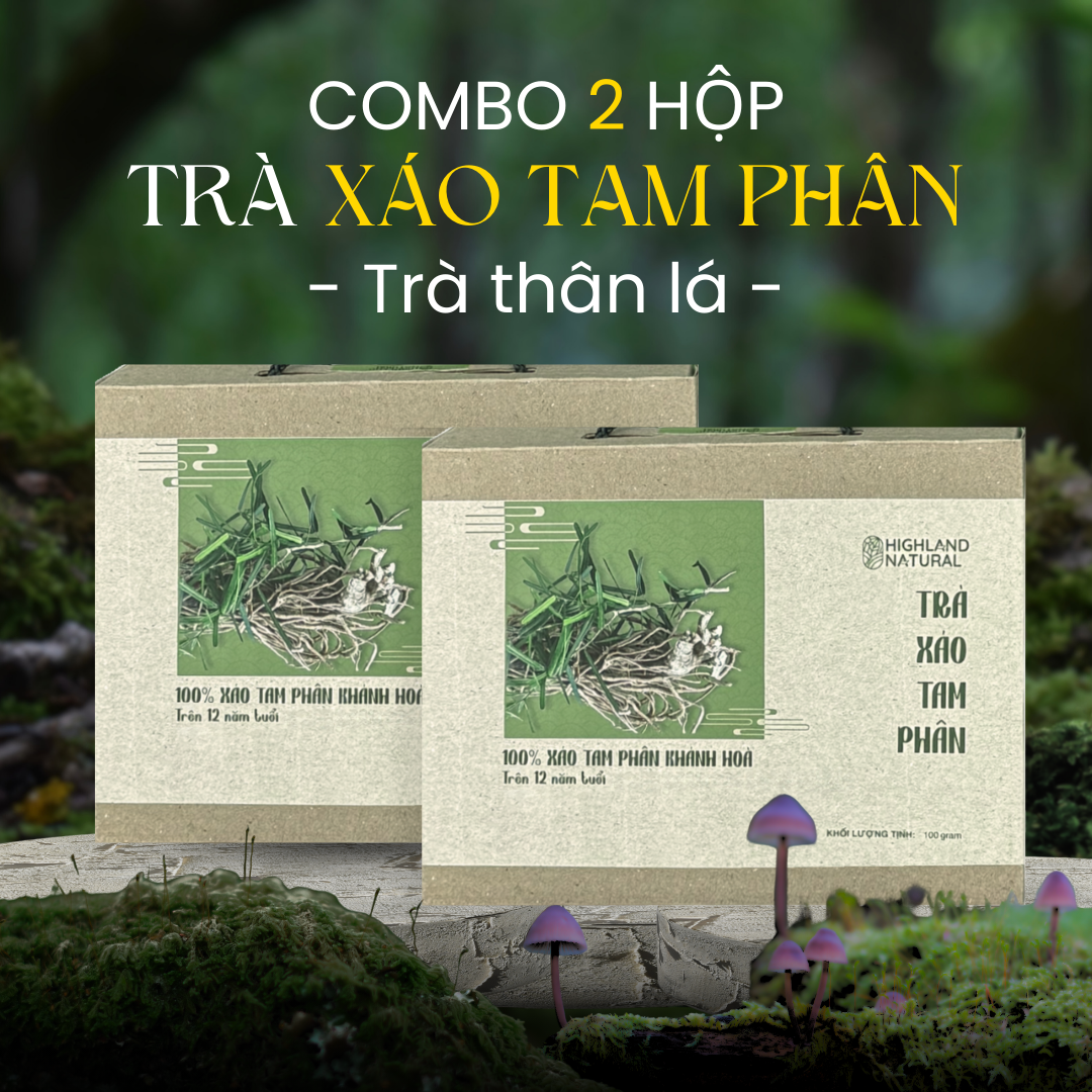 [COMBO 2 HỘP] Trà thân, lá xáo tam phân 100G